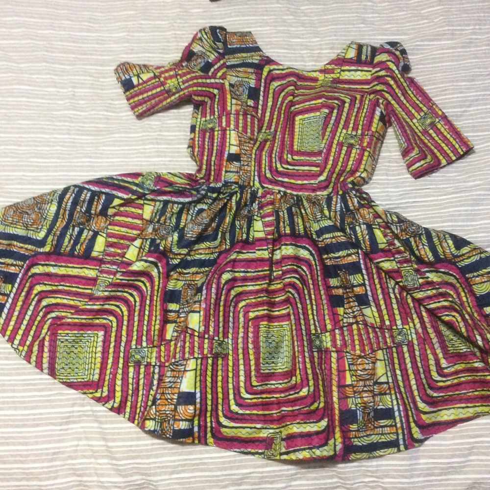 African print skater dress